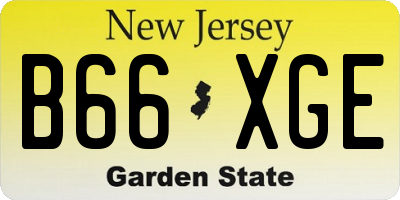 NJ license plate B66XGE