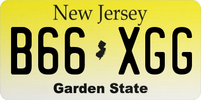 NJ license plate B66XGG