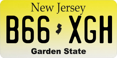 NJ license plate B66XGH