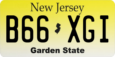 NJ license plate B66XGI