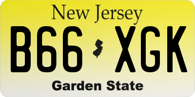 NJ license plate B66XGK