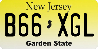 NJ license plate B66XGL