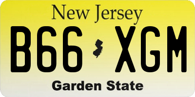 NJ license plate B66XGM