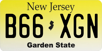 NJ license plate B66XGN