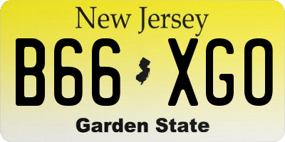 NJ license plate B66XGO