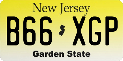 NJ license plate B66XGP