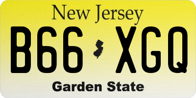 NJ license plate B66XGQ