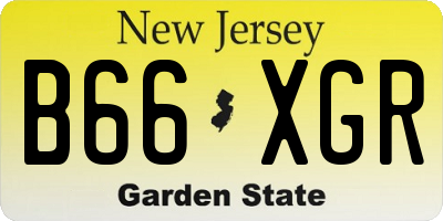NJ license plate B66XGR