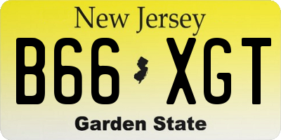 NJ license plate B66XGT