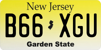 NJ license plate B66XGU