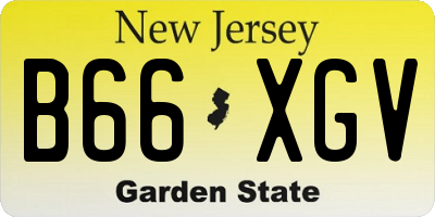 NJ license plate B66XGV