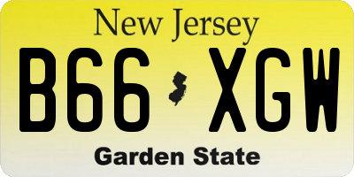 NJ license plate B66XGW
