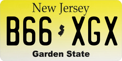 NJ license plate B66XGX