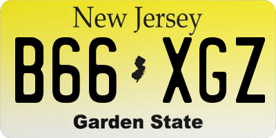 NJ license plate B66XGZ