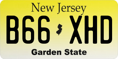 NJ license plate B66XHD