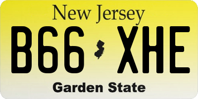 NJ license plate B66XHE