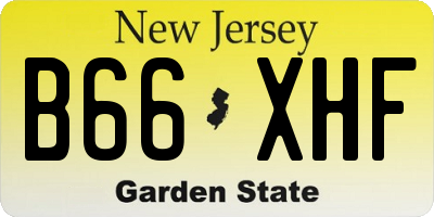 NJ license plate B66XHF