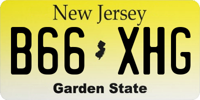 NJ license plate B66XHG