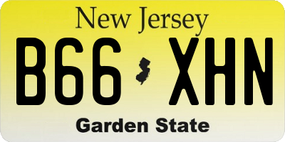 NJ license plate B66XHN