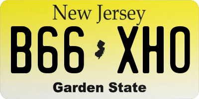 NJ license plate B66XHO