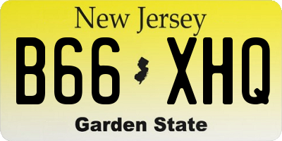NJ license plate B66XHQ