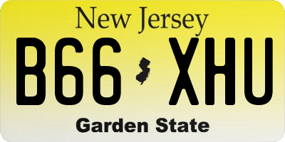 NJ license plate B66XHU