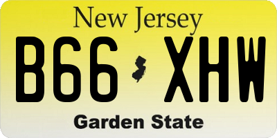 NJ license plate B66XHW