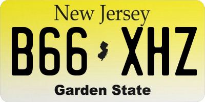 NJ license plate B66XHZ