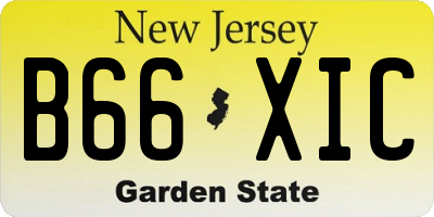 NJ license plate B66XIC