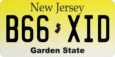 NJ license plate B66XID