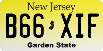 NJ license plate B66XIF