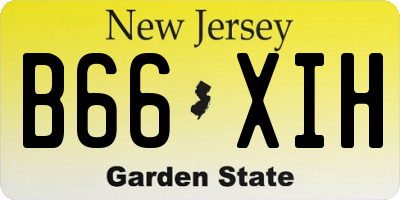 NJ license plate B66XIH