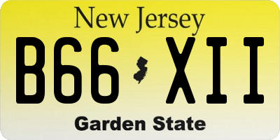 NJ license plate B66XII
