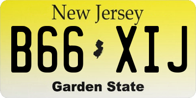 NJ license plate B66XIJ
