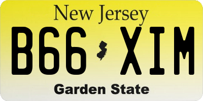 NJ license plate B66XIM