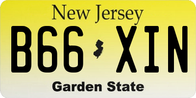 NJ license plate B66XIN