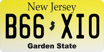 NJ license plate B66XIO