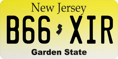 NJ license plate B66XIR
