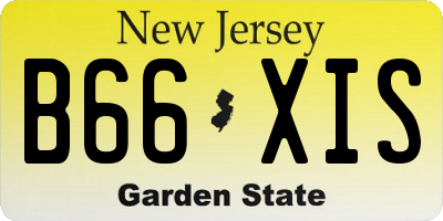 NJ license plate B66XIS