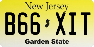 NJ license plate B66XIT
