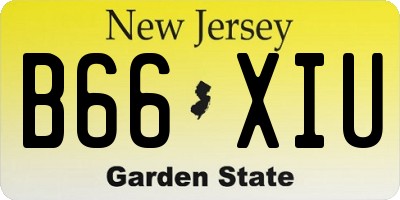NJ license plate B66XIU