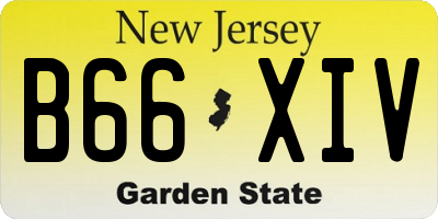NJ license plate B66XIV