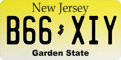 NJ license plate B66XIY