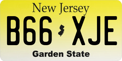 NJ license plate B66XJE