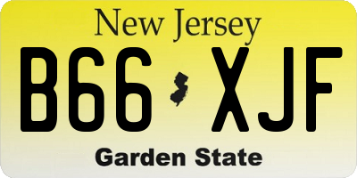 NJ license plate B66XJF