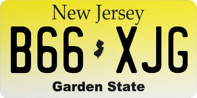 NJ license plate B66XJG