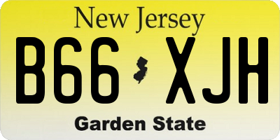 NJ license plate B66XJH