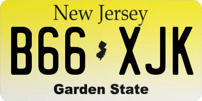 NJ license plate B66XJK