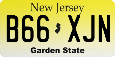 NJ license plate B66XJN