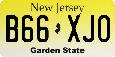 NJ license plate B66XJO